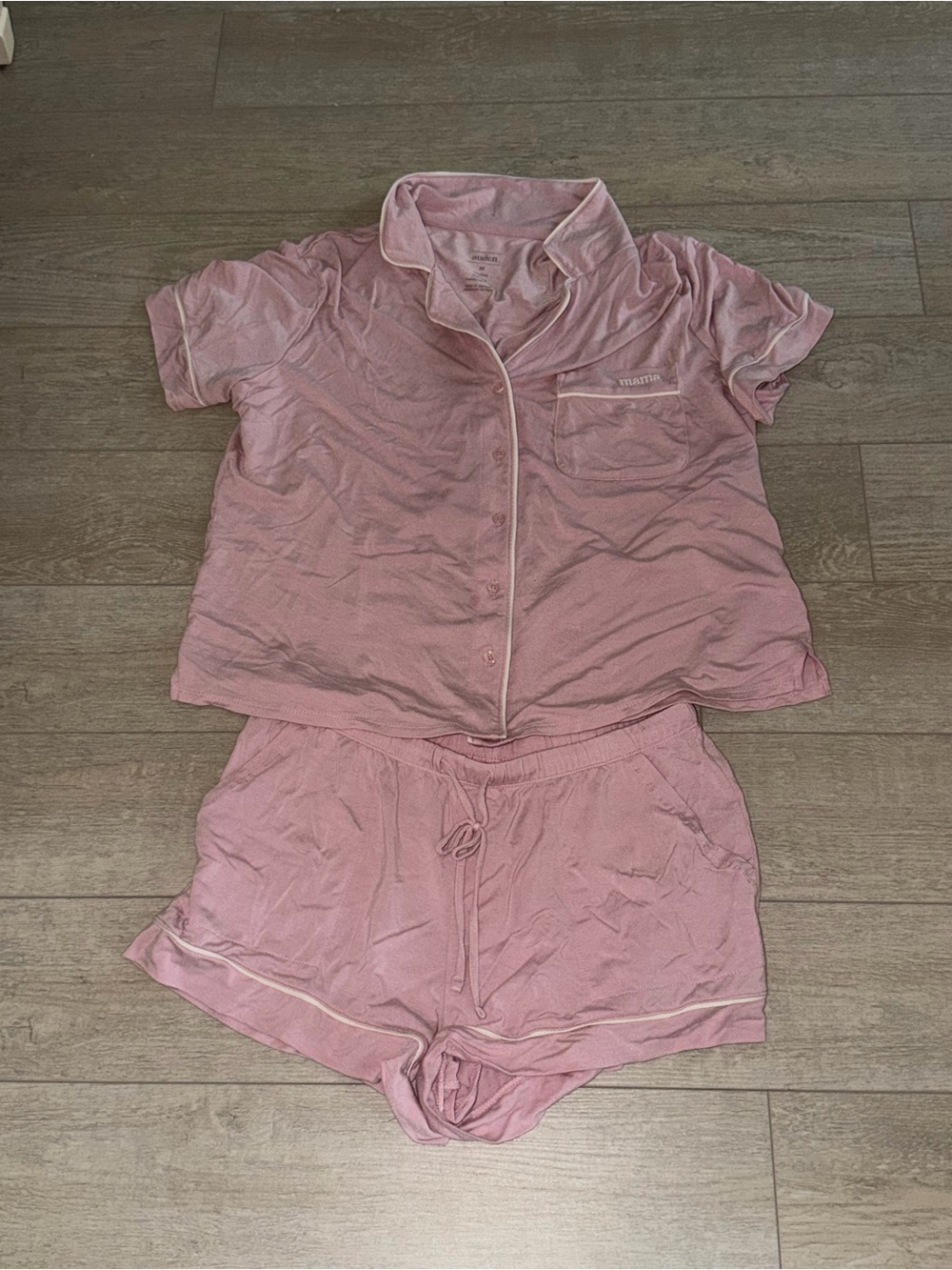 Auden Pink Short Sleeve Mama Button Pajama Set